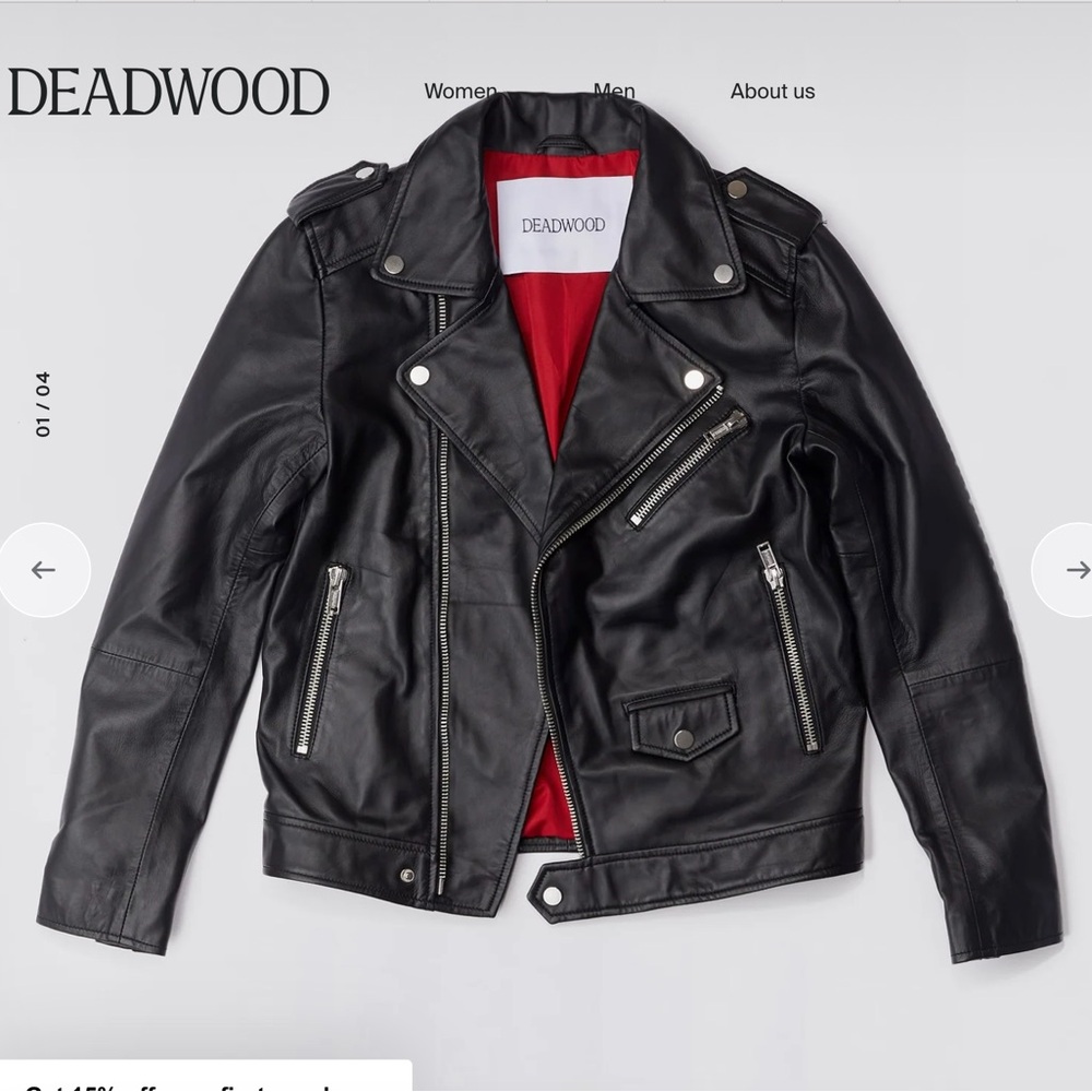 Pristine leather moto jacket, size 34